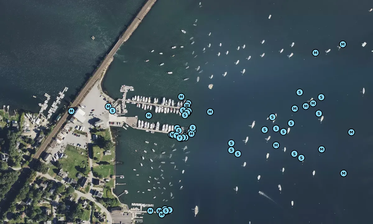 Satelite image of Noank Village Boatyard - Groton
