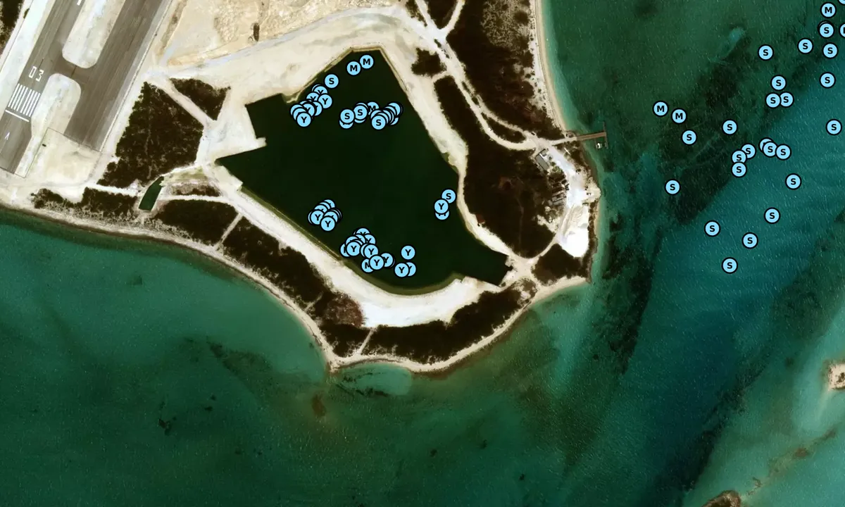 Satelite image of Norman's Cay Marina