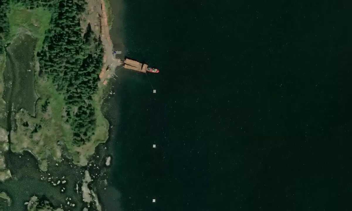 Flyfoto av Norrströmmen - Harvungön