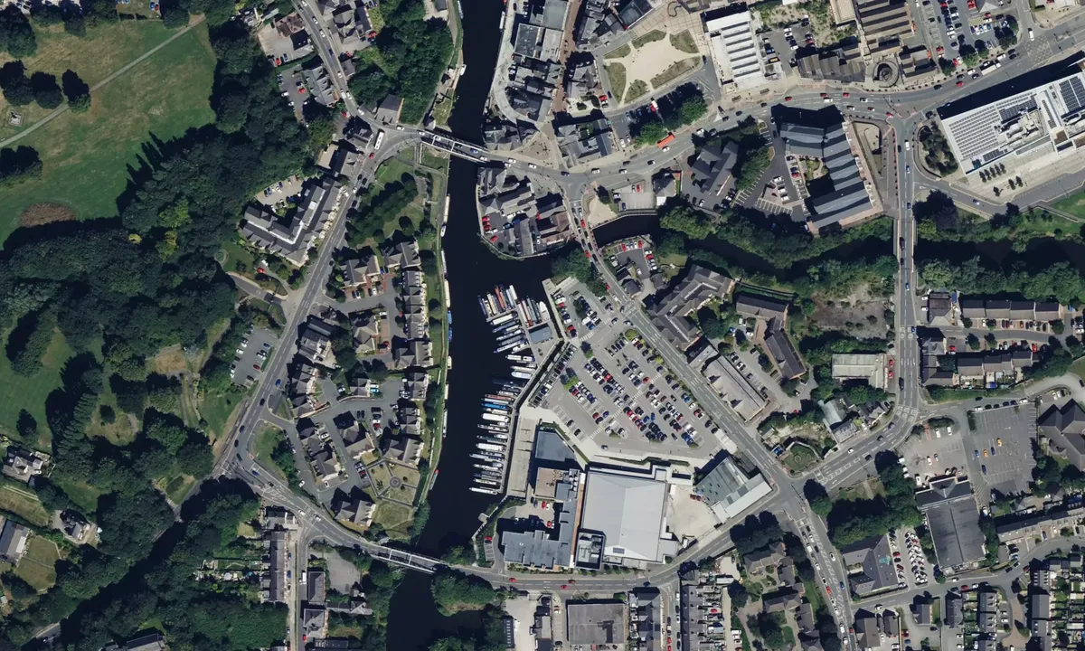 Satelite image of Northwich town Marina River Weaver