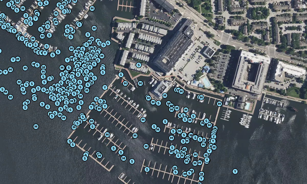 Satelite image of Oasis Marinas at Lighthouse Point Marina