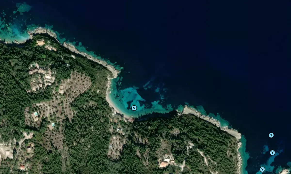 Satelite image of Orkos Beach