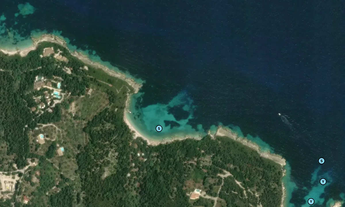 Satelite image of Orkos Beach