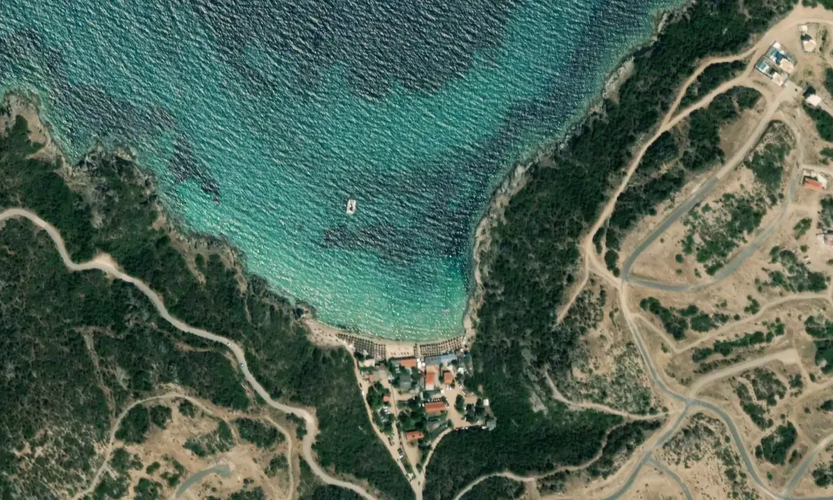 Satelite image of Ormos Sykia SW