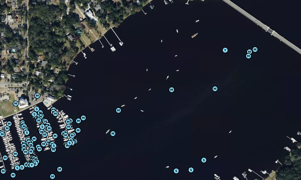 Satelite image of Ortega River anchorage