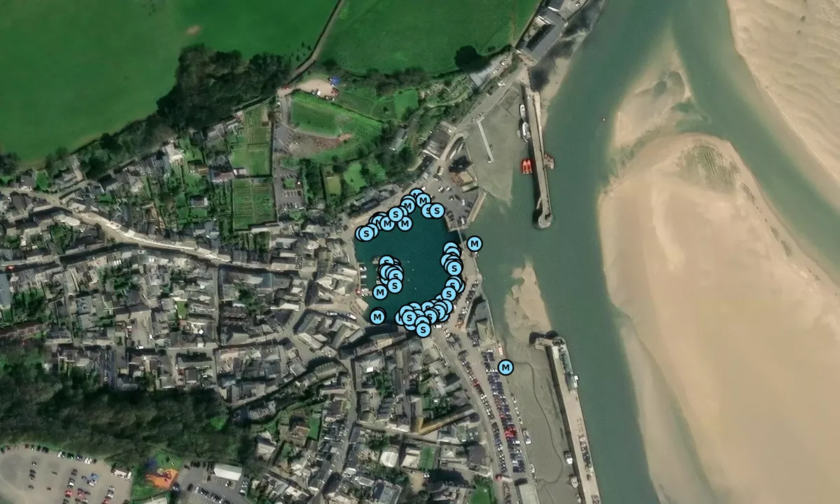 Satelite image of Padstow Harbour