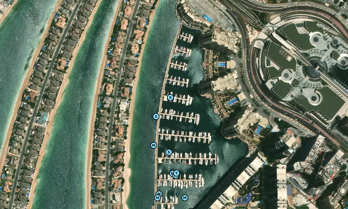 Satelite image of Palm Jumeirah Marina West