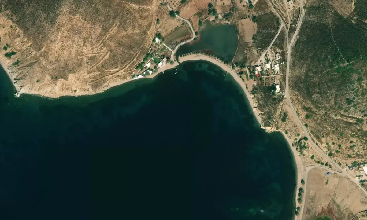 Satelite image of Paralia Diakofti