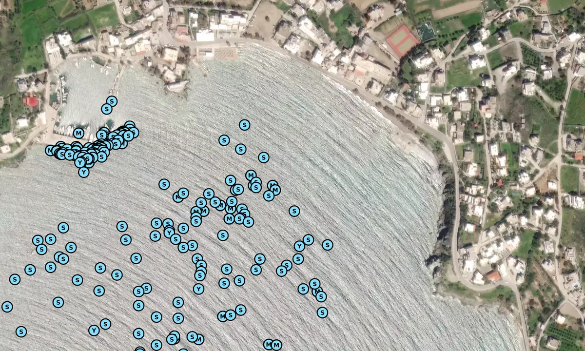 Satelite image of Paralia Finikas