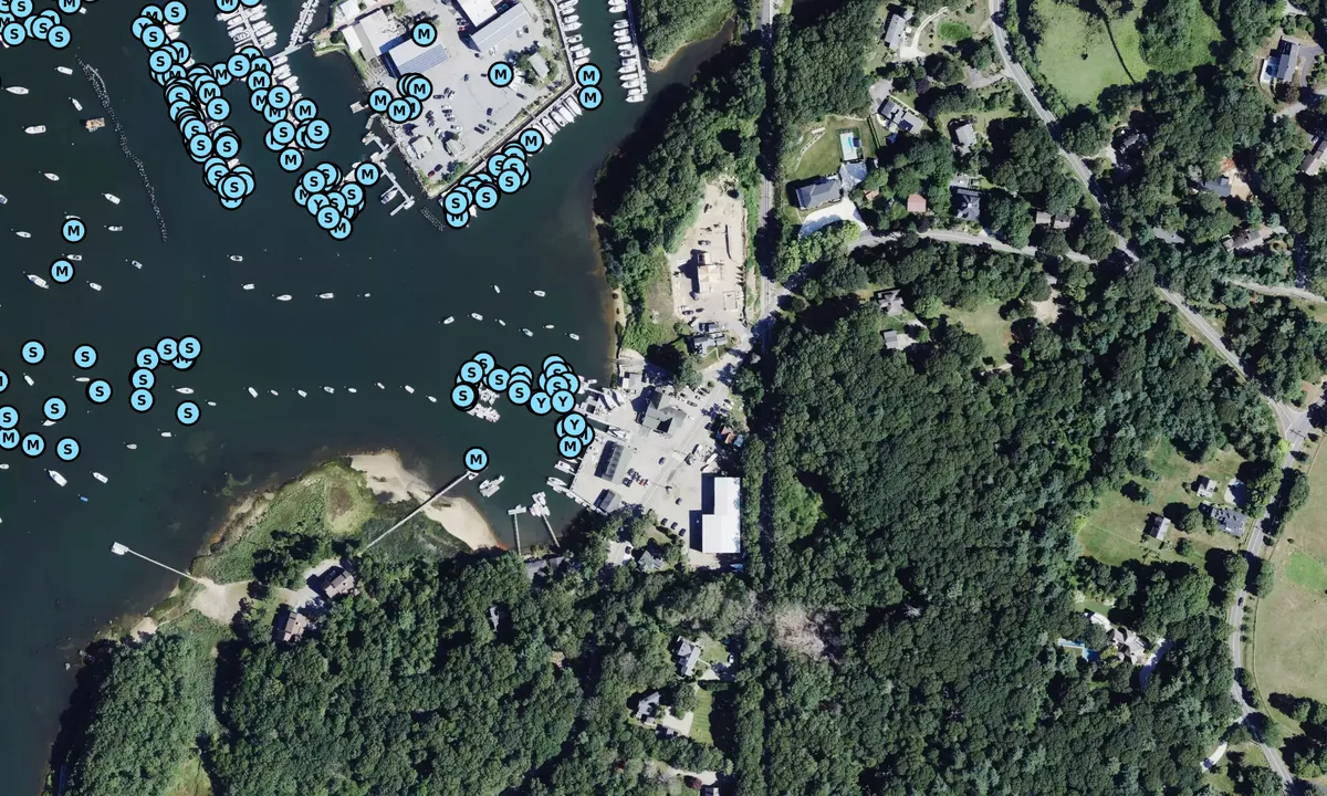 Satelite image of Parker's Boatyard