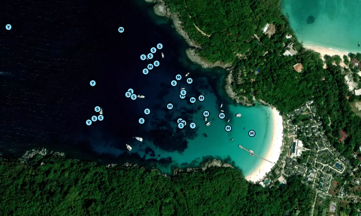 Satelite image of Patok Beach