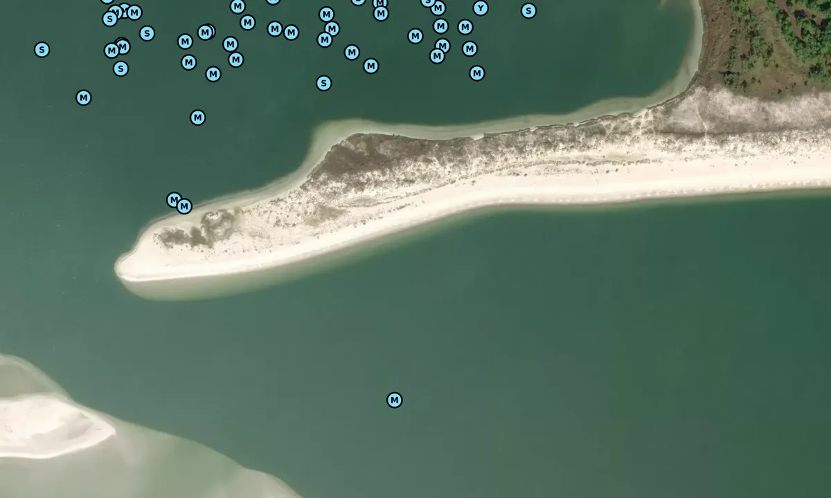 Satelite image of Pelican Islands