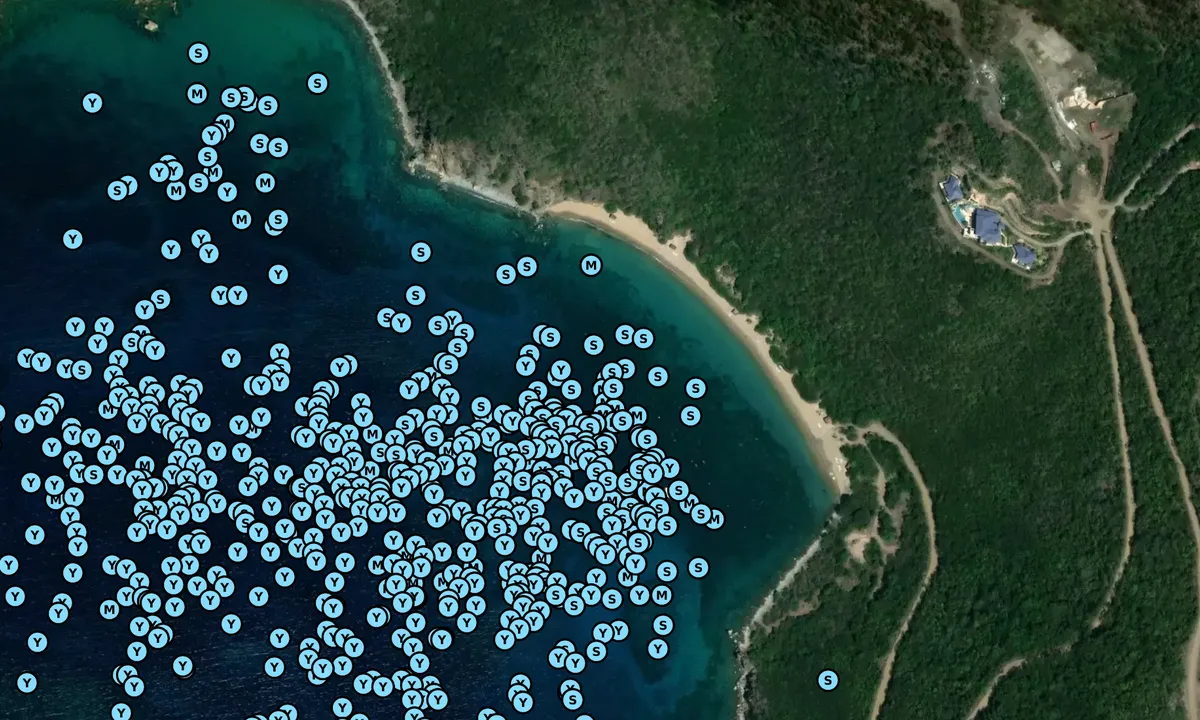 Satelite image of Peter Island South