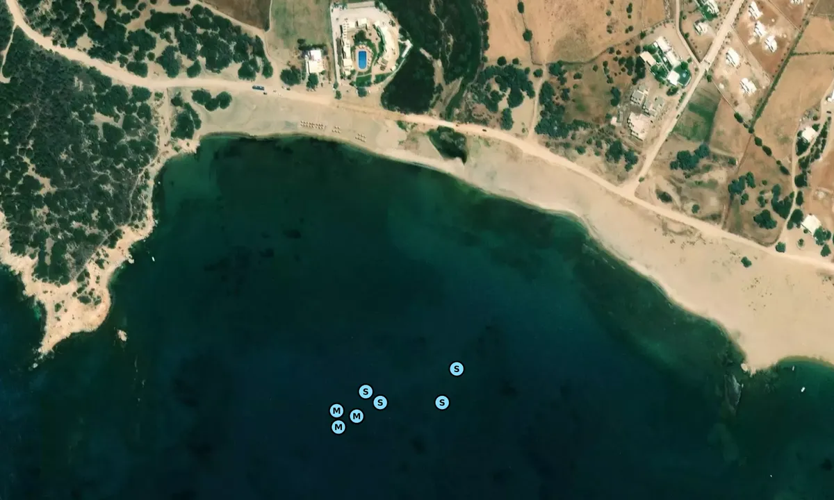 Satelite image of Pirgaki Beach