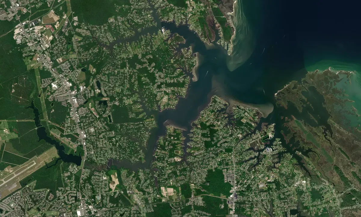 Flyfoto av Poquoson Shores