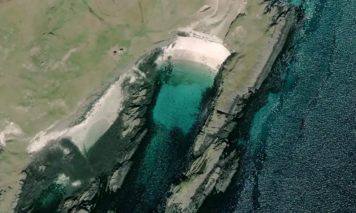 Satelite image of Port an Eilean, Handa Island