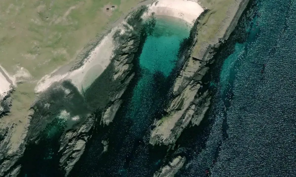 Satelite image of Port an Eilean, Handa Island