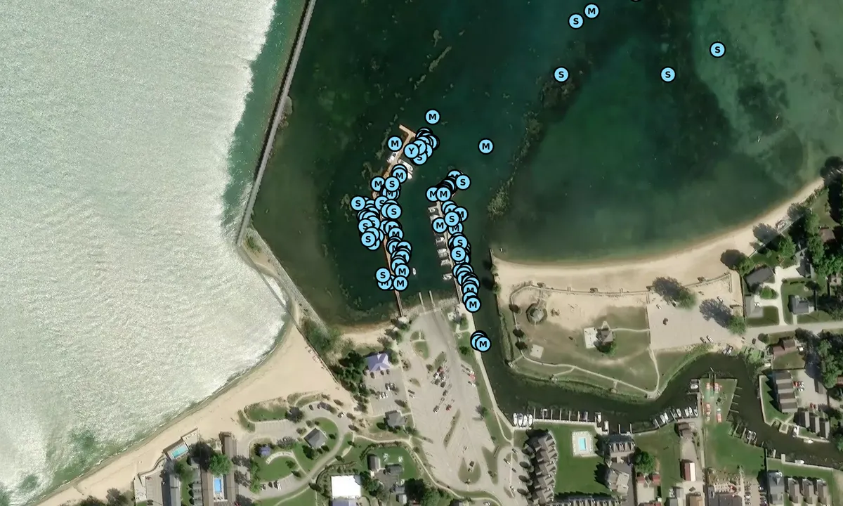 Satelite image of Port Austin State Harbor