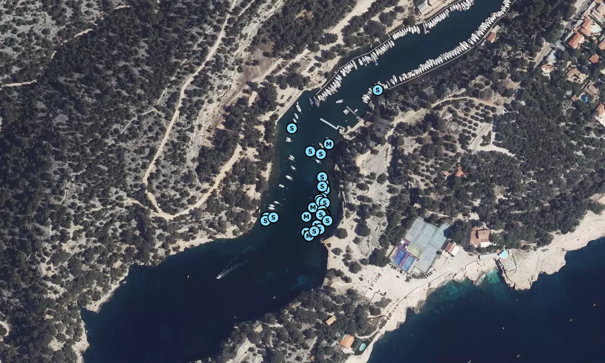 Satelite image of Port Miou (Calanque) Bouy