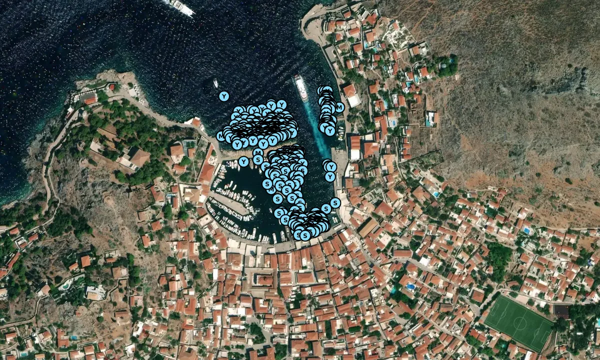 Satelite image of Port of Hydra