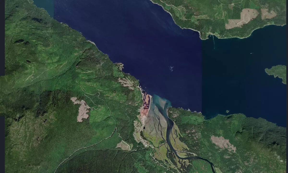 Flyfoto av Port of Kelsey Bay