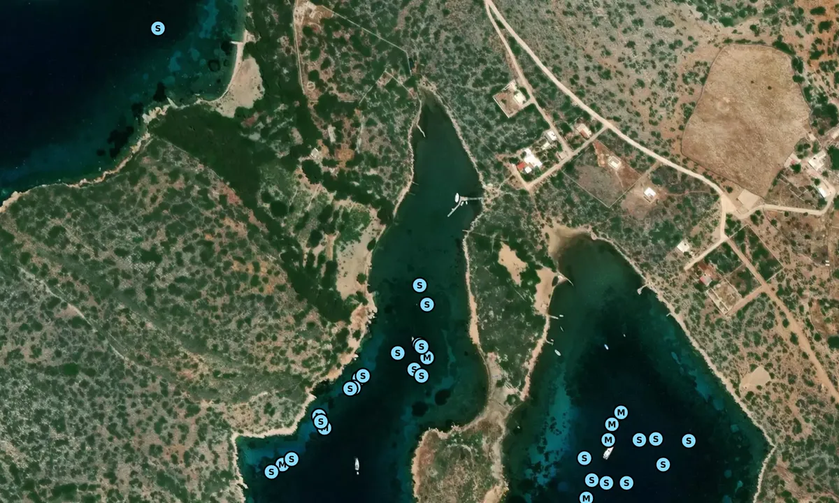 Satelite image of Port Stretto, north bay