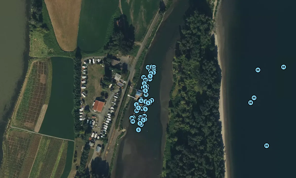 Satelite image of Portland Yacht Club Willow Bar Outstation