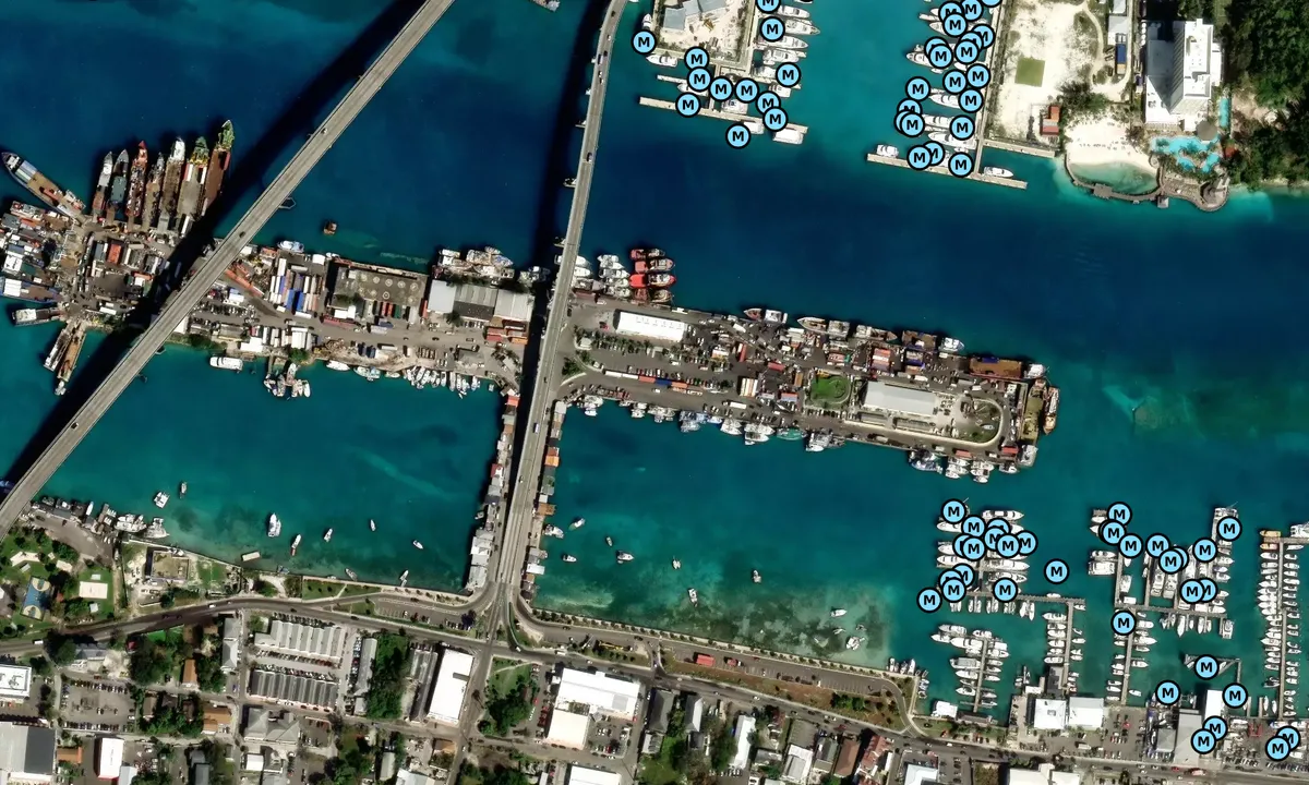 Satelite image of Potters Cay Dock