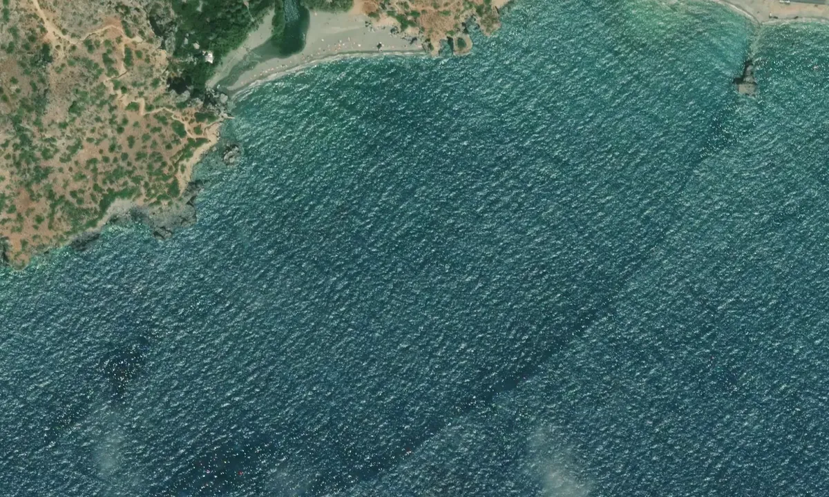 Satelite image of Preveli Palmbeach