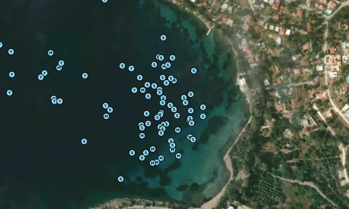 Satelite image of Profitas Ilias anchorage