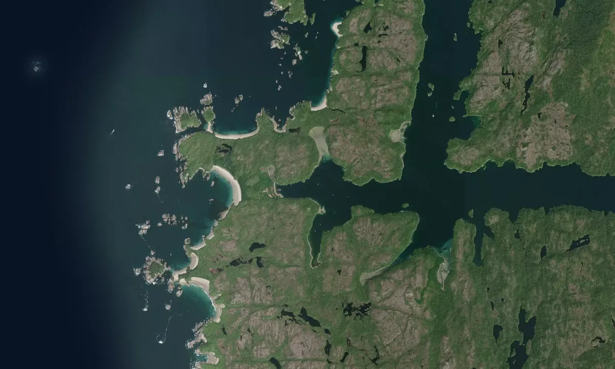Flyfoto av Pruth Bay