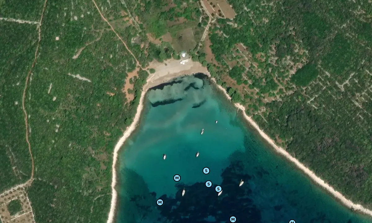 Satelite image of Przine Beach - Ilovik