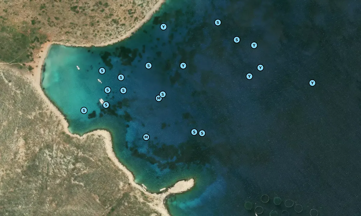 Satelite image of Pserimos Island, Vathy Bay