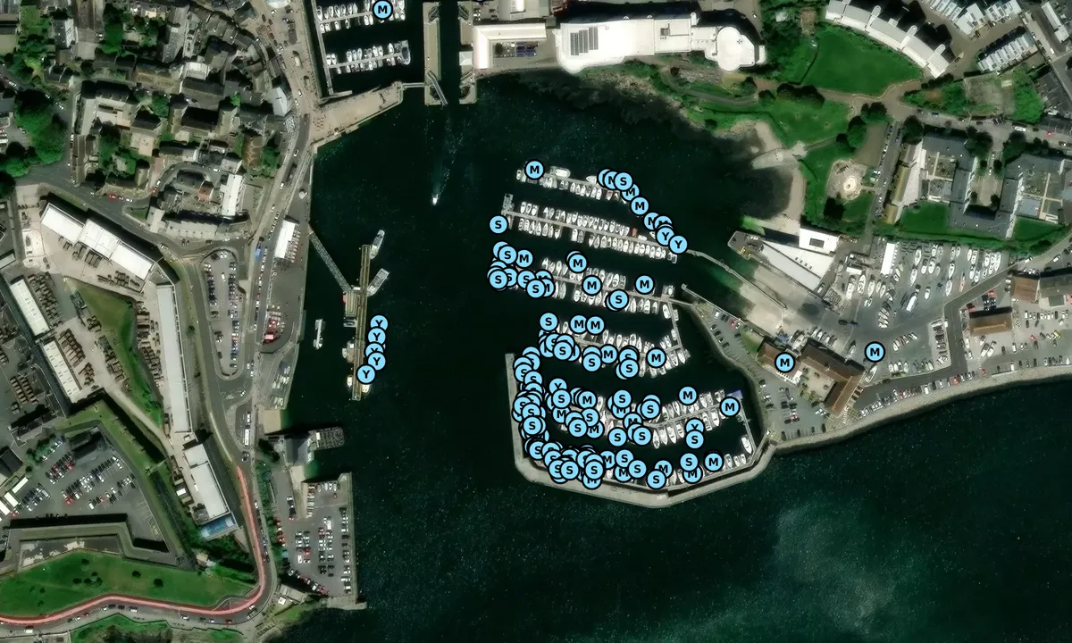 Satelite image of Queen Anne's Battery Marina - Plymouth
