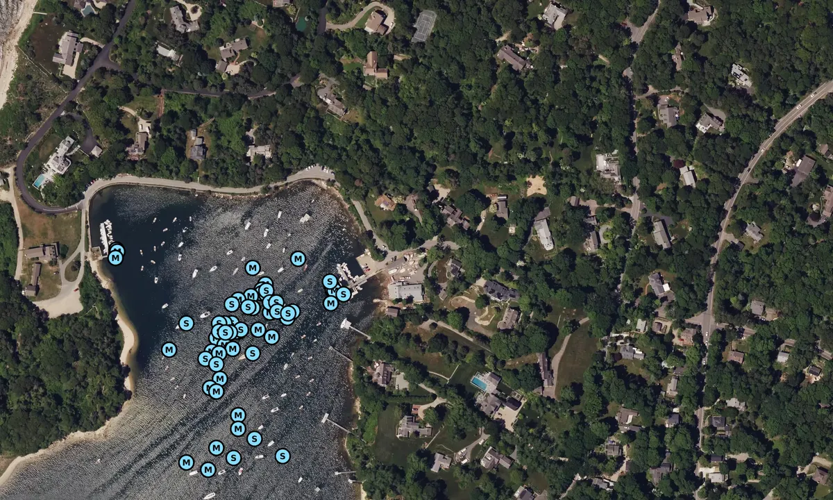 Satelite image of Quissett Harbor Boatyard