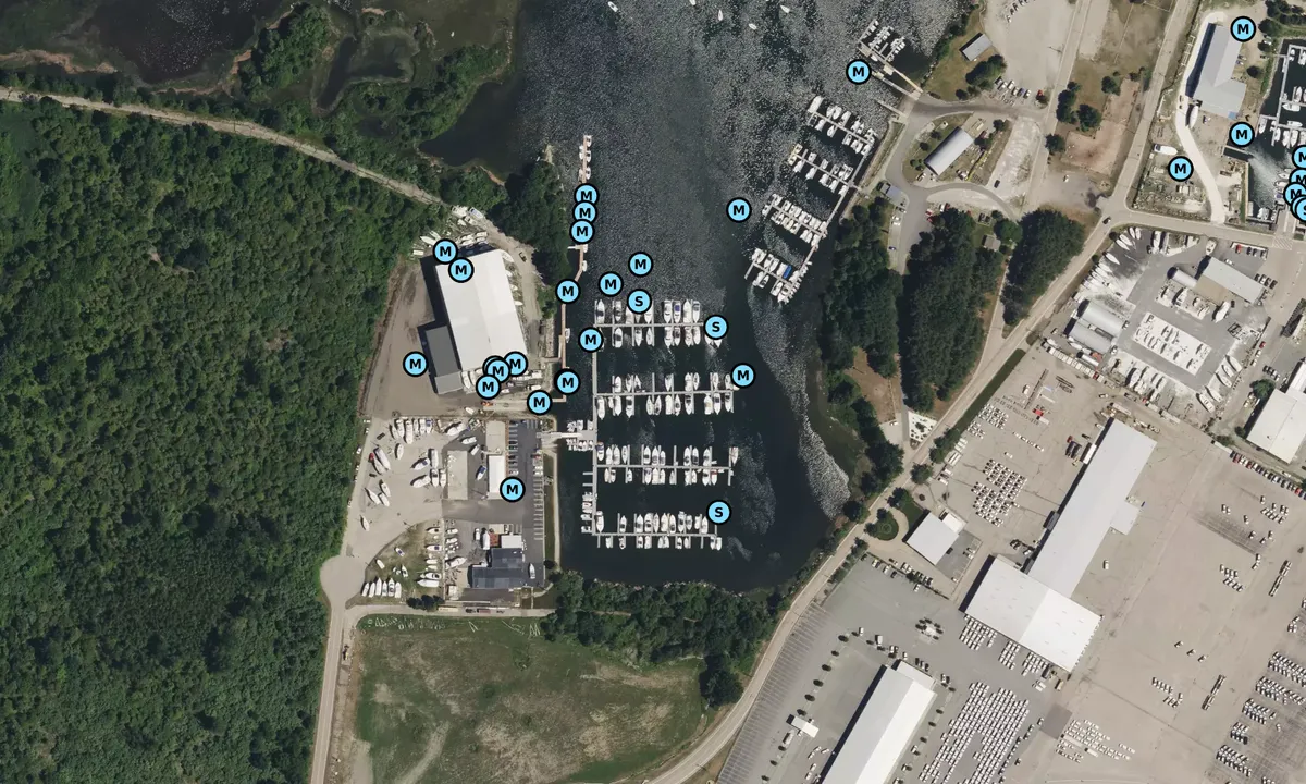 Satelite image of Quonset Davisville Naval Yacht Club