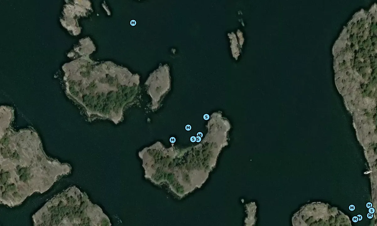 Satelite image of Rågholmshällarna