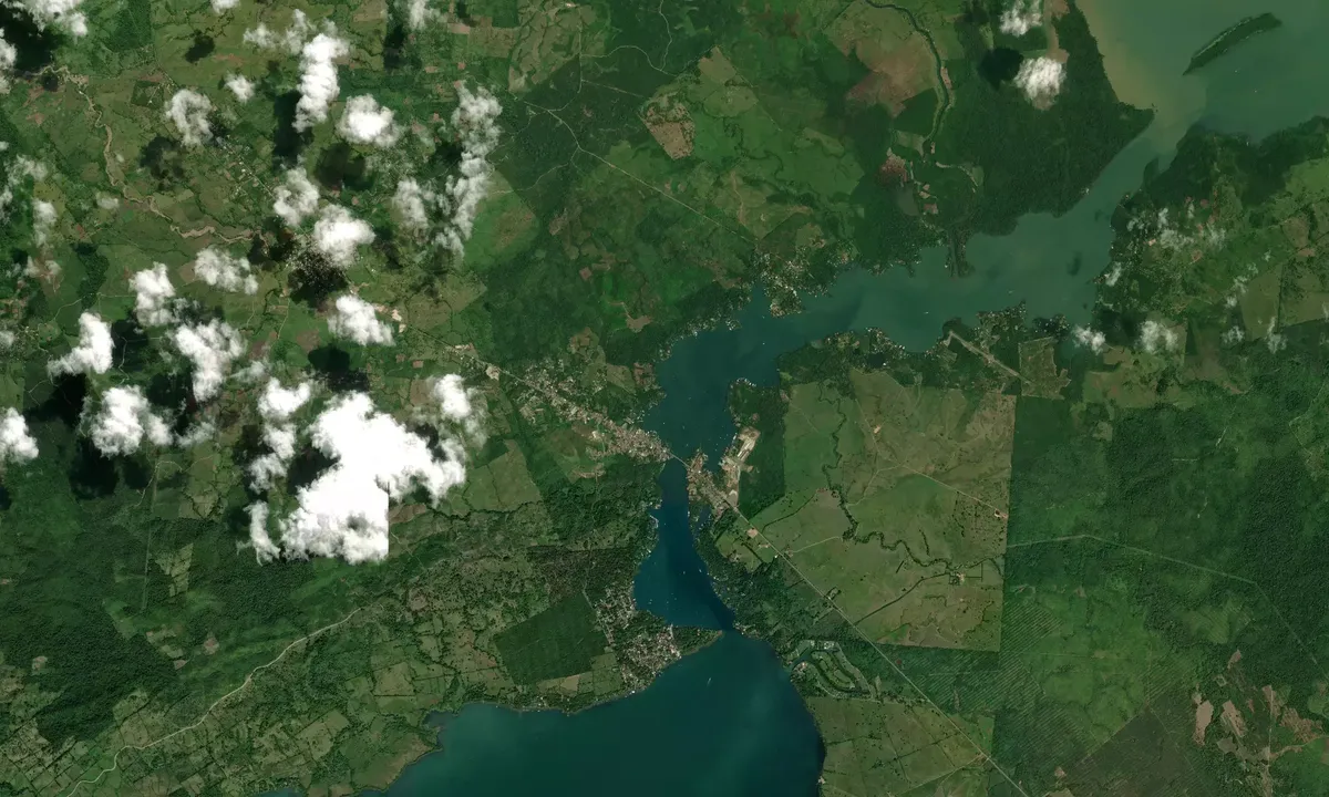Flyfoto av Rio Dulce