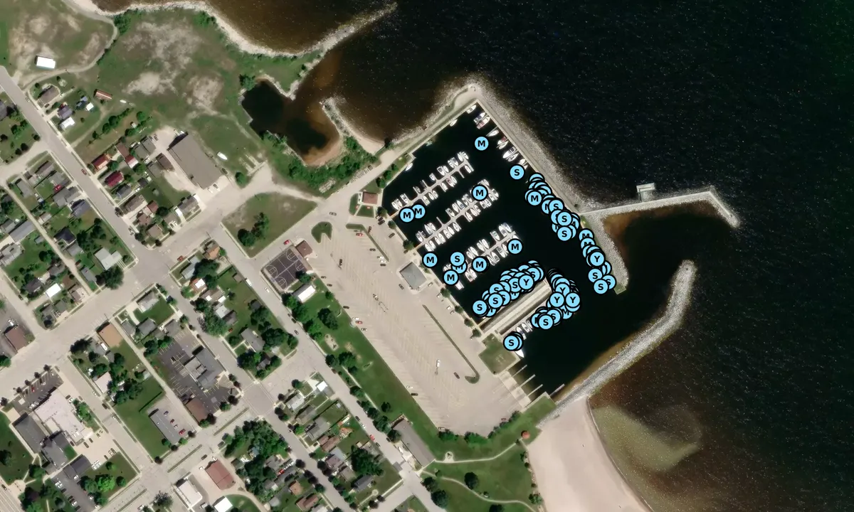 Satelite image of Rogers City Boat Harbor