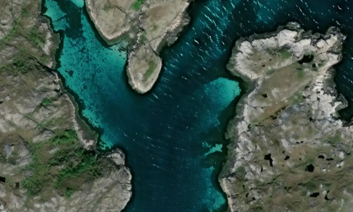 Satelite image of Rosøya - Rødøy