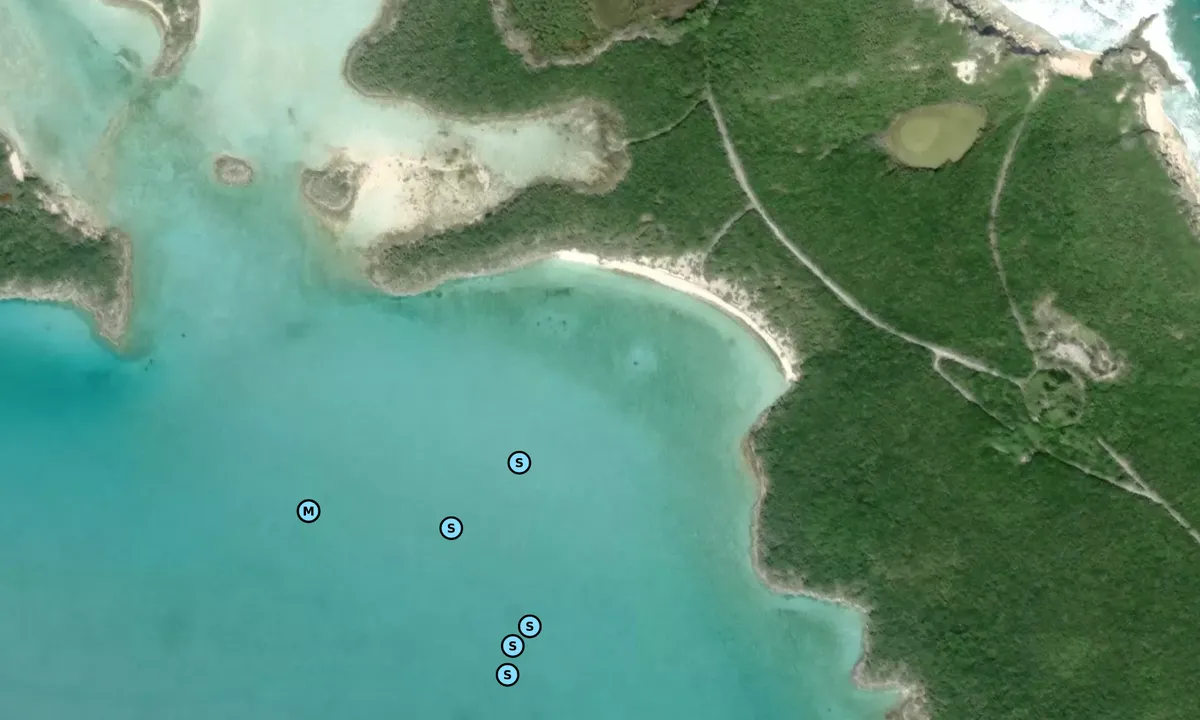 Satelite image of Rudder Cay - North