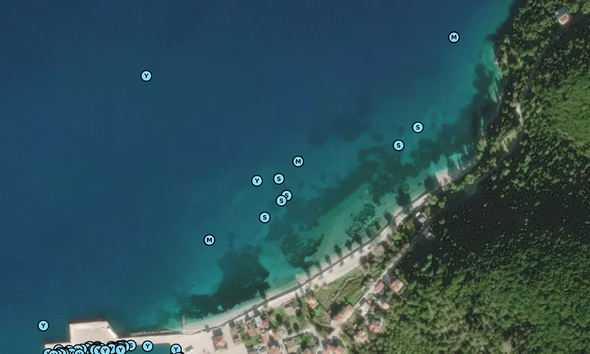 Satelite image of Ruzica Beach