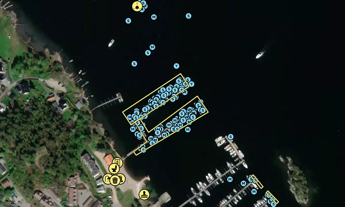 Satelite image of Sætre gjestehavn
