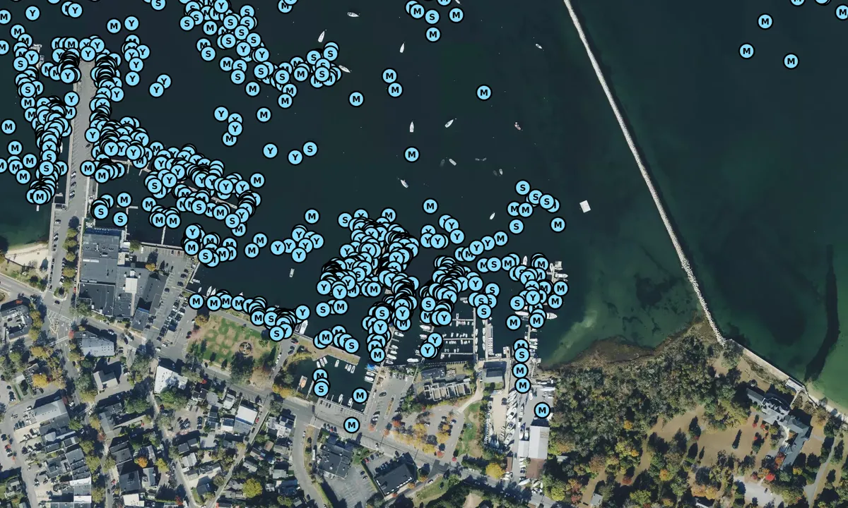 Satelite image of Sag Harbor Yacht Club
