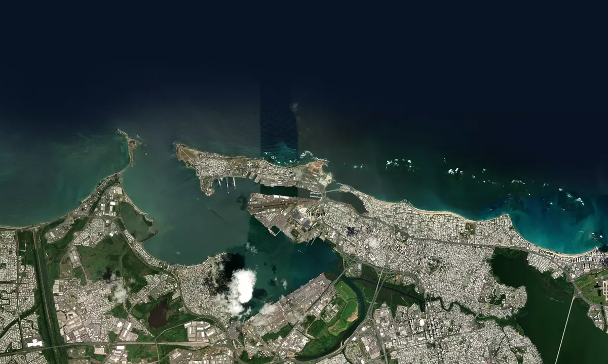 Flyfoto av San Juan Bay