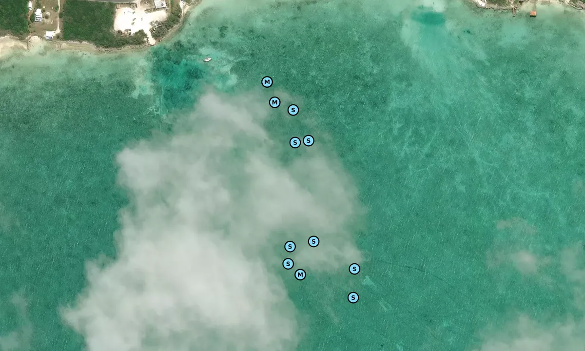 Satelite image of Sandbar Beach Bar and Grille anchorage