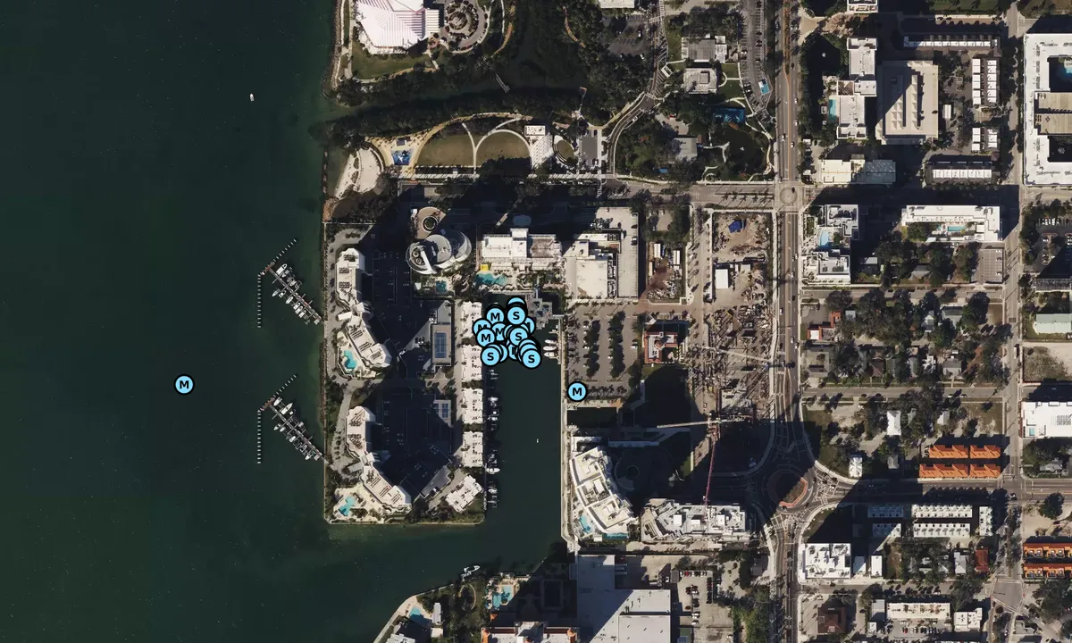 Satelite image of Sarasota Hyatt Marina