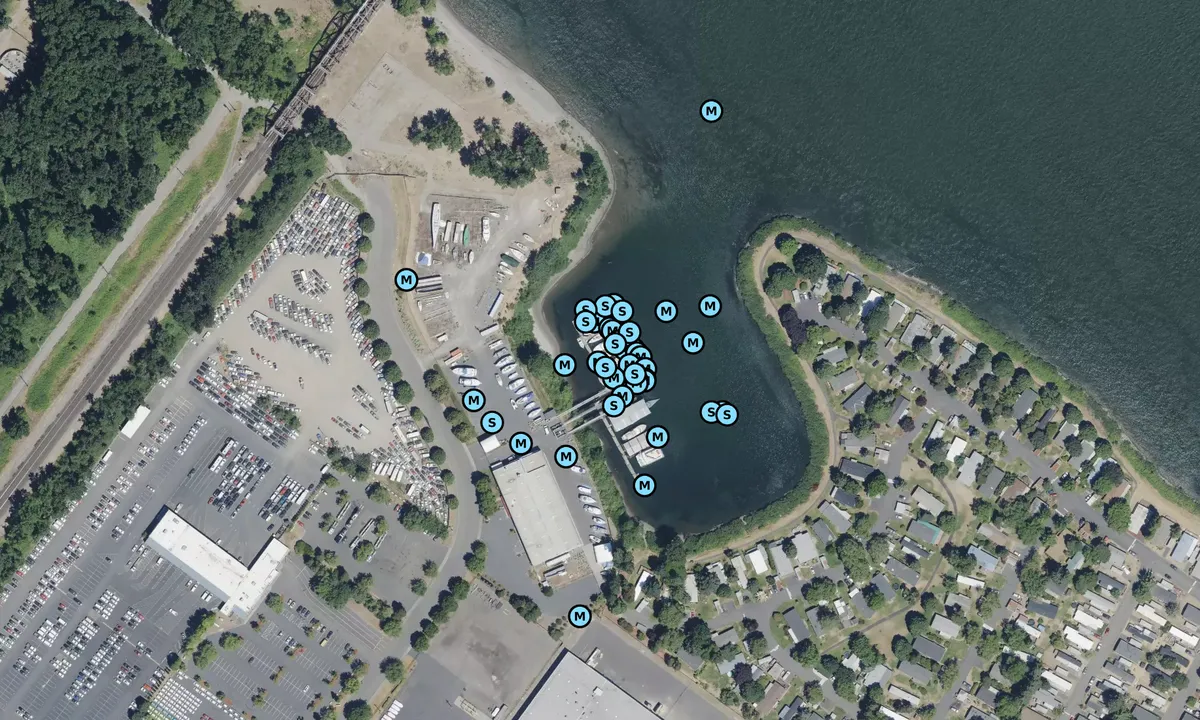 Satelite image of Schooner Creek Boat Works