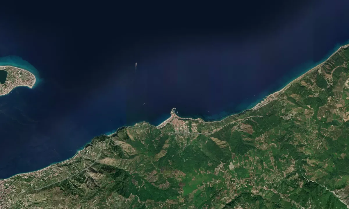 Flyfoto av Scilla Mooring Field