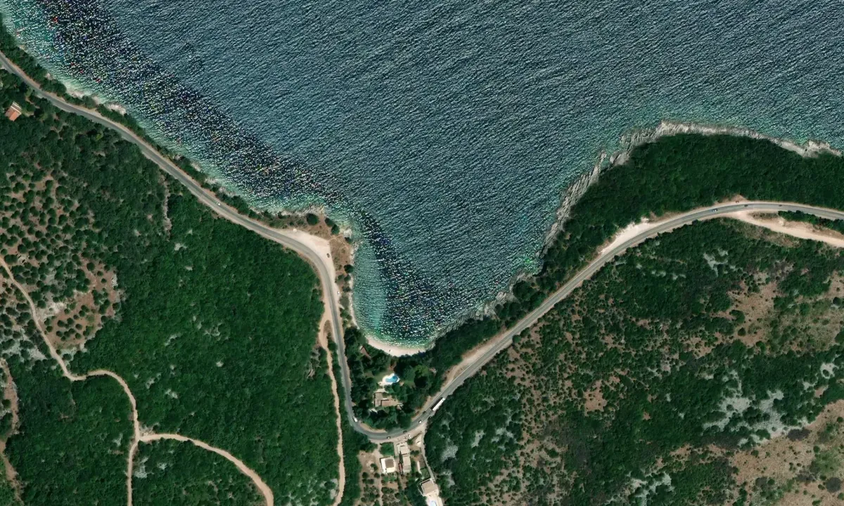 Satelite image of Seki Bay Beach